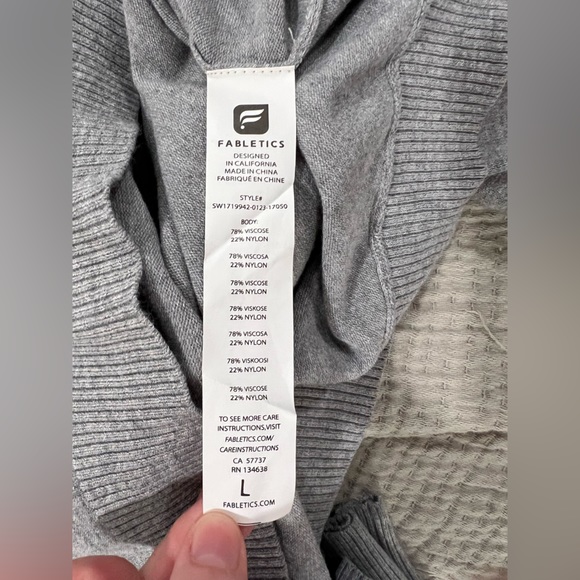 Fabletics Gray Hooded Sweater - Picture 5 of 5